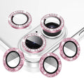 AGVEE 3+3 6 Pack for iPhone 16/16 Plus Camera Lens Protector Cover | Individual Bling Diamond & Bling Glitter Sparkle Cute Gem Metal Ring, 9H Tempered HD Glass by AGVEE