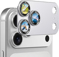 CACOE Metal Camera Lens Protector for iPhone 17 Pro | Tempered Glass Cover, Anti-Scratch, Drop-Proof, Strong Adhesion, Camera Screen Cover Accessories, Silver by CACOE