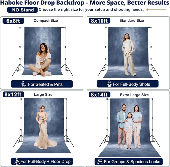 Abstract Photography Backdrop for Photoshoot, 8x14ft,Blue,No Stand | Professional,Polyester Fabric,Roller Pocket on Top,Vintage Portrait Photo Props Booth Background,Photoshoot Studio - Image 2