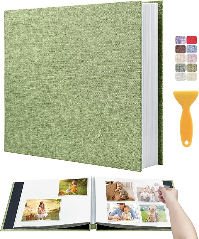 Large Photo Album Self Adhesive Scrapbook Album for 4x6 5x7 8x10 Pictures DIY Photo Book for Wedding, Anniversary, Christmas, Baby Shower, Ideal for Preserving Precious Moments by HoneyTolly