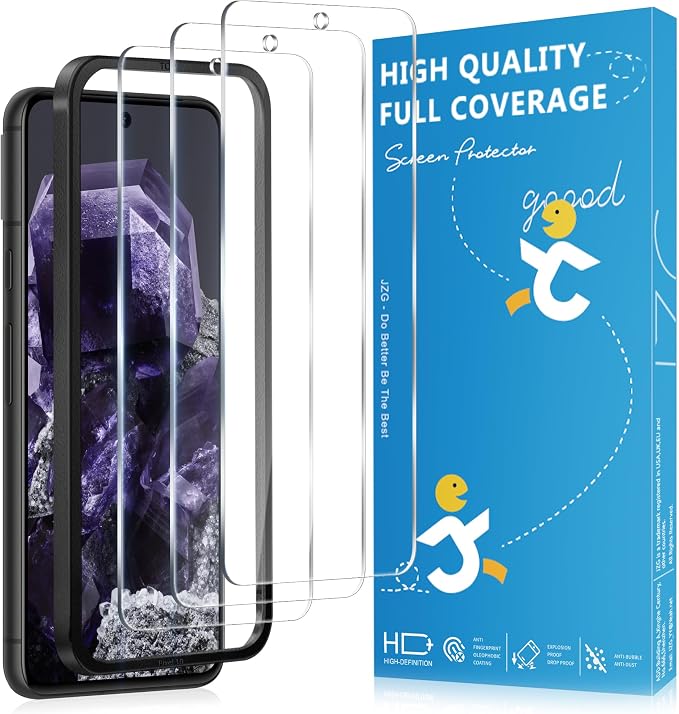 3 Pack Tempered Glass Screen Protector for Google Pixel 8, Case Friendly | HD Clear, Fingerprint Compatible, Responsive Touch, Scratch Resistant, Smooth Glass Feel, Precise Edge Fit, Easy Installation by TechArmor