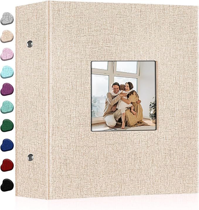 Ejblfe Photo Album 4x6,Linen Cover Slide-in Photo Album Book Can Holds 1000 4x6 Photos with 100 Black Sheets for Family,Wedding,Baby and Holiday Pictures (Beige) by EJBLFEPremiumPhotoAlbums