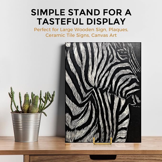 TR-LIFE 8 Inch Large Plate Stands for Display - Metal Plate Holder Display Stand + Frame Holder Stand for Picture, Decorative Plate, Platter, Plaques, Book, Photo Easel Tabletop (Gold 2 Pack) - Image 6