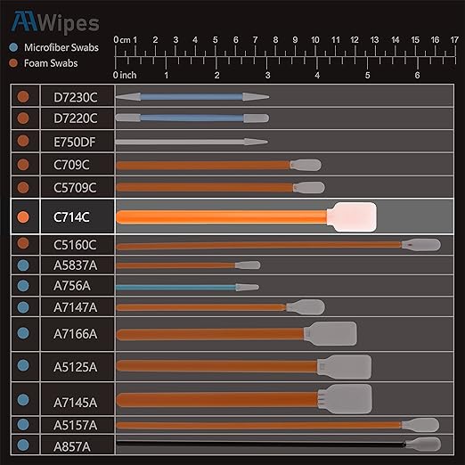 AAwipes Foam Swab Sticks (100 pcs Large Rectangular Foam Tips, 5.25", Orange) Cleanroom Cleaning Swab Sponge Stick for Inkjet Printer, Optical Instruments, Car Detailing - Image 3