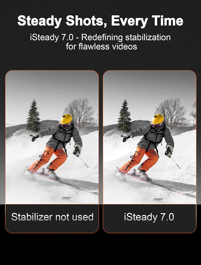 hohem iSteady M6 Kit Gimbal with AI Tracking & Magnetic Fill Light | AI Tracker with Adjustable Fill Light, iSteady 7.0 Stabilization, 360° Inception Mode, 0.88lb Load, 18H Battery, OLED Display - Image 6