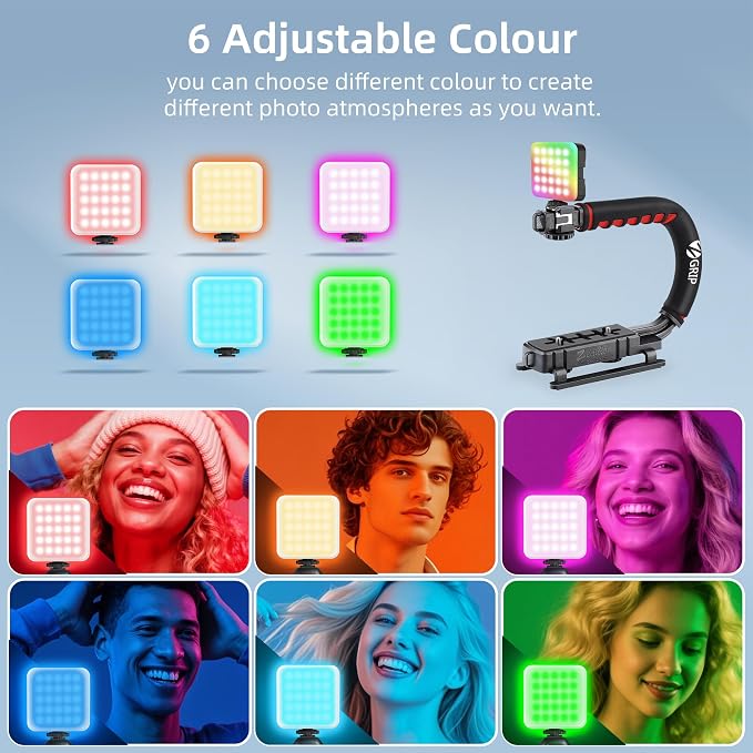 Zeadio Smartphone Camera Stabilizer, All-in-One Video Rig Kit with Phone Cage, RGB Video Light, Microphone, Action Camera Adapter, Compatible with Smartphones, Action Camera, DSLR, Cameras etc - Image 9
