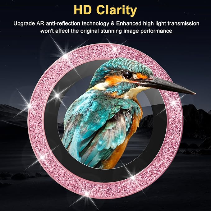 Camera Lens Protector for Samsung Galaxy S26 Ultra, Glitter Pink | Tempered Glass, Auto-align Tray, Easy Installation, Case Friendly, Anti-Scratch, HD Clear, Ultra Slim - Image 3
