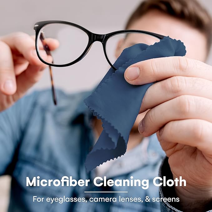 Care Touch Microfiber Cleaning Cloths, 6 Pack - Cleans Glasses, Lenses, Phones, Screens, Other Delicate Surfaces - Large Lint Free Microfiber Cloths - Eye Glass Clean Cloths - 6" x 7" (Navy Blue) - Image 2
