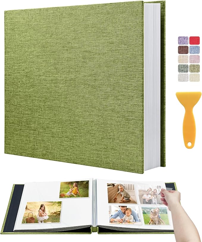 Large Photo Album Self Adhesive Scrapbook Album for 4x6 5x7 8x10 Pictures DIY Photo Book as Scrapbooking Supplies Kits, Birthday Gifts for Women Mom Wedding Baby Family Travel by HenPisen