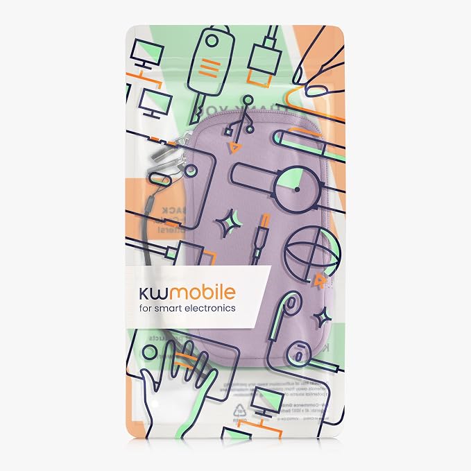 kwmobile Universal Phone Pouch Size L - 6.5" - Neoprene Smartphone Pouch with Zip - Water-Repellent Mobile Phone Case - Sleeve in Lavender - Image 7