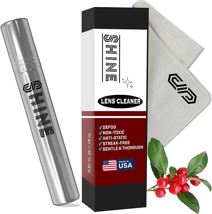 SIBERIAN Shine Liquid Cleaner 0.5oz Spray Made in USA + (1) Fabric Cloth for Camera, Electronic Devices, Eyewear Lenses Compact 15ml Travel by SIBERIANUSA