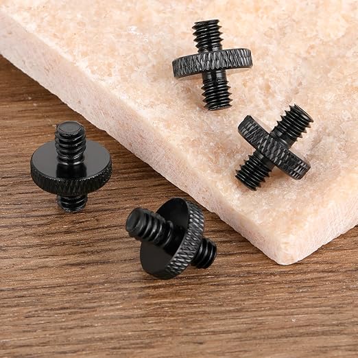 1/4" Male to 1/4" Male Tripod Screw, 4 PCS Standard Camera Cage Mount Threaded Light Stand Screw, Double Head Converter Precision Made for Shoulder Rig Stud Mounting Accessories - Image 6