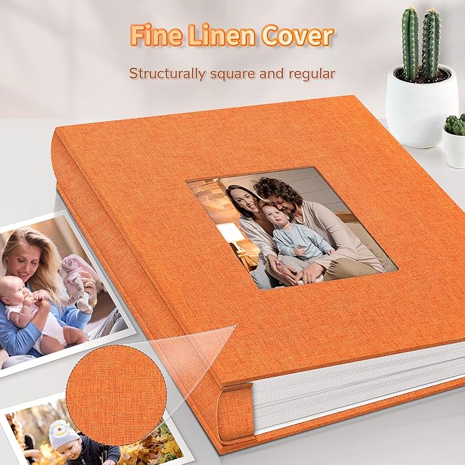 Artfeel Photo Album 4x6 with 600 Pockets,Slip-in Picture Albums,Linen Cover Memory Book with Front Window,White Page Vertical Photo Book for Wedding,Family,Anniversare,Baby,Vacation - Image 6