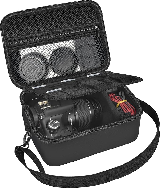 ALKOO Camera Bag for Canon T7/T100 & Sony a6400/a6700 | Padded Camera Bag, Adjustable Dividers for Body, Lens and Accessories, Shoulder Strap, Bag Only, Black by ALKOO