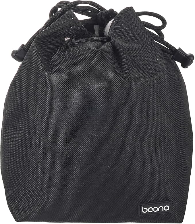 PATIKIL Soft Drawstring Lens Case, Lens Pouch Bag with Cotton Pad 5.91" x 3.94" Thick Fleece Cloth Camera Lens Bag for SLR Lens Water Cups, Black by PATIKIL