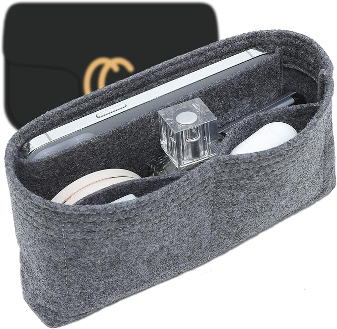Medium Purse Organizer Insert for GG Marmont Medium Matelasse Shoulder Handbag and More, Felt Handbag Organizer Liner Pouch for Women Inner Bladder Bag Storage Bag(Grey,M) by OAIKOR