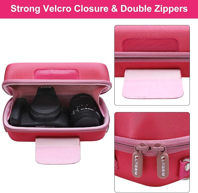Case for Canon EOS Rebel T7/R50/R100 DSLR SLR Camera and 18-55mm Len Rosein | Hard Carrying Travel Case for Canon EOS Rebel T7/R50/R100/R50 V/T6/R8/R10/RP/SL3/R5/T100 DSLR SLR Camera and 18-55mm Len - Image 6