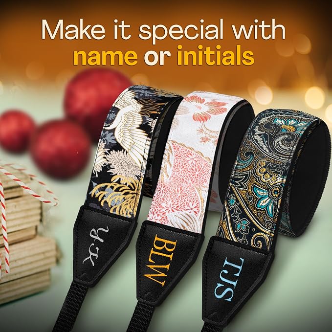 Art Tribute Camera Strap Personalized With Name - Shoulder, Crossbody & Neck Camera Strap for Photographers, Fits All Cameras, Canon Nikon Sony Fujifilm, Padded Strap W/Quick Release & Leather Ends - Image 2