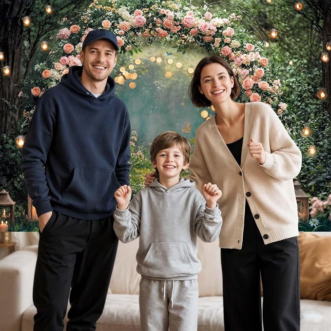 6x4ft Enchanted Forest Wedding Photography Backdrop Wonderland Roses Fairy Tale Backdrop Pink Flower Birthday Newborn Baby Shower Wedding Bridal Party Banner Photo Booth Props Anniversary Background - Image 6