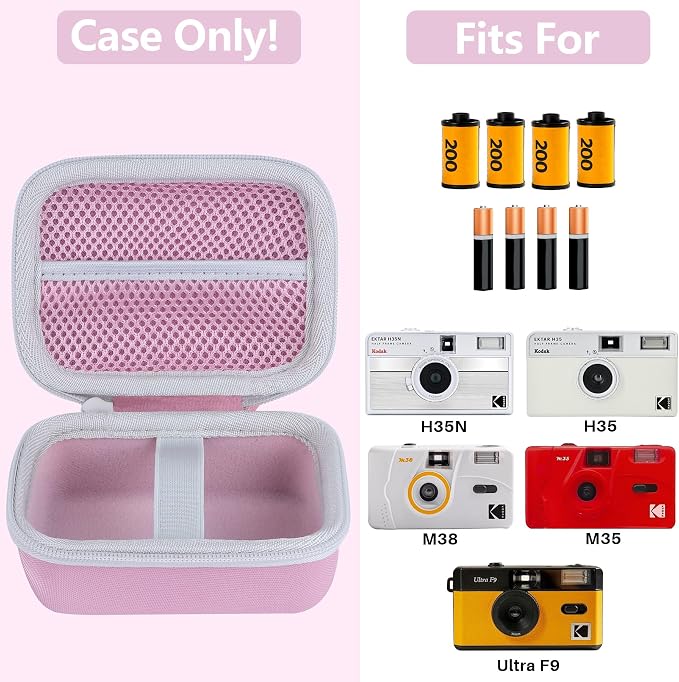 RIYADAone Case for KODAK EKTAR H35/H35N/Ultra F9/M35 Half Frame Film Camera | Hard Shell Shockproof, Portable Camera Storage, Mesh Bag Organizer, Lightweight Travel - Image 3