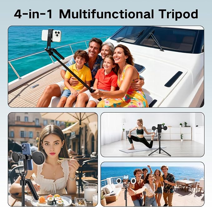 70.9” Auto Face Tracking Tripod for iPhone with Light,360 Rotation that Follows Your Movement,Phone Tripod for iPhone/Android/GoPro,Selfie Stick with Remote for Live Stream Video Recording - Image 6