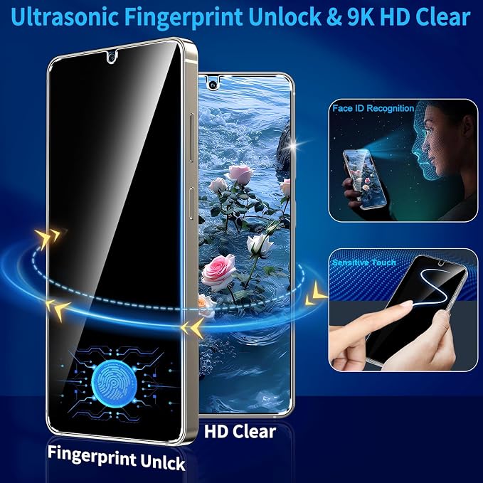 3 Pack Privacy Screen Protector for Google Pixel 10 Pro XL Tempered Glass + 2 Pack Camera Lens Protector, True 25°Anti Spy, 9H+ Hardness, Fingerprint Unlock, Case Friendly Bubble-Free 6.8 Inch - Image 7