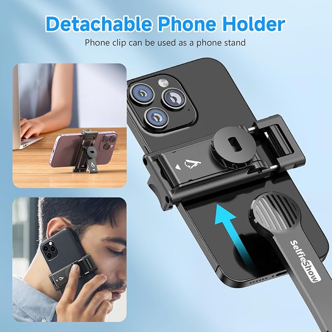 SelfieShow Selfie Stick, Extendable Selfie Stick Tripod with Wireless Remote and Tripod Stand, Portable, Lightweight, Compatible with iPhone 17 16 15 14 13 12 Pro Xs Max/Samsung Smartphone and More - Image 8