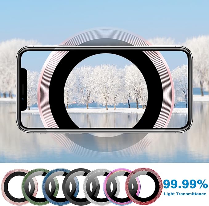 for iPhone 13 Mini/iPhone 13 Camera Lens Protector, Anti-Scratch 9H Tempered Glass Metal Camera Screen Protector Shockproof Cover Film Ring -2 Pcs Colorful - Image 5