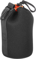 PATIKIL Camera Lens Bag - 3.7" x 7.1" Drawstring Lens Pouch with Thick Protective Neoprene, Case for DSLR Camera Lenses, Water-Resistant, Black, Orange by PATIKIL