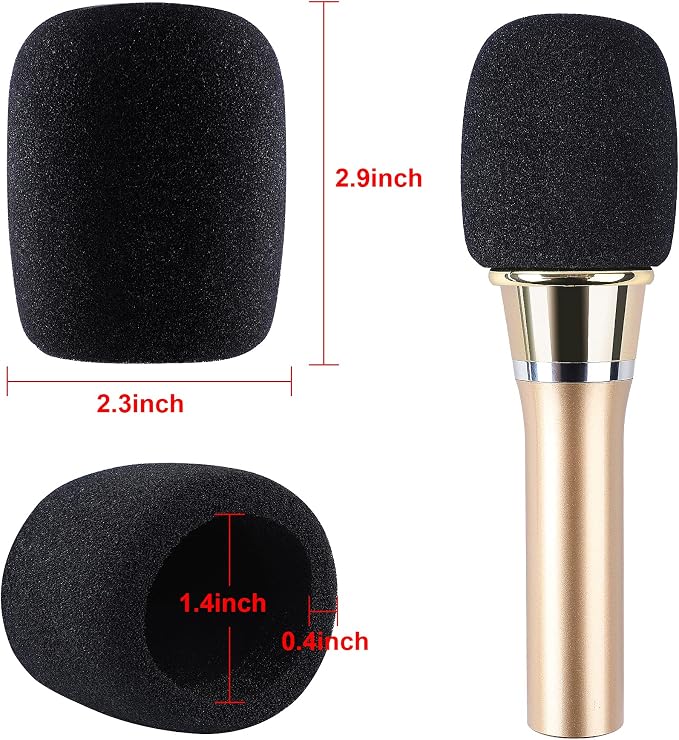 Microphone Foam Covers, 20 Pack Thick Handheld Stage Cover Foam Karaoke DJ Microphone Covers Disposable(Black) - Image 2