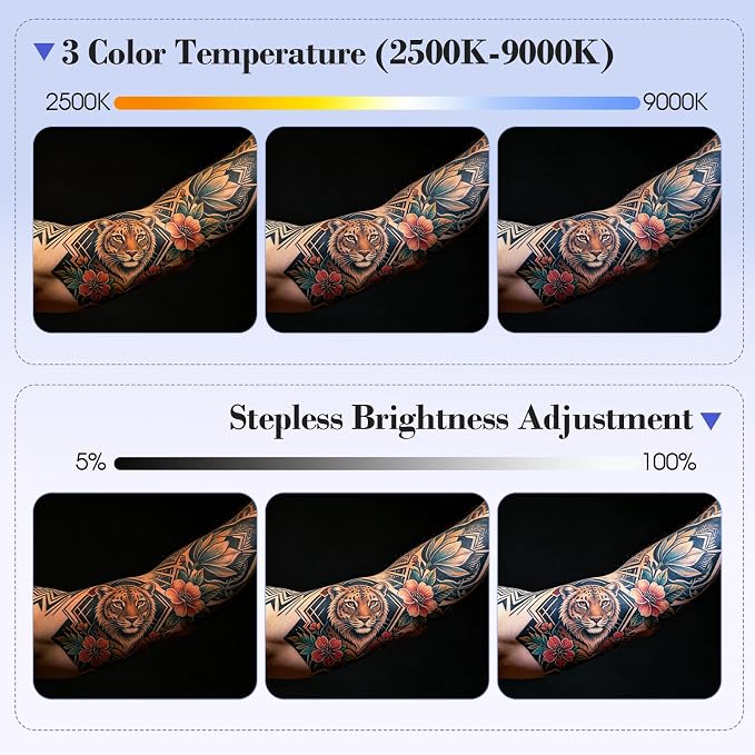 Polarized Light and Lens for Tattoo, Polarizing CPL Lens for iPhone | Eliminate Glare And Restore True Colors, 120 LED Light, 52mm CPL Lens,Tattoo Photography Kit For Tattoo Artists, Vlogs, Zoom - Image 6