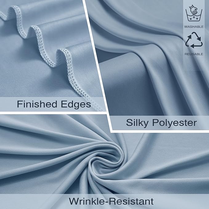 40x10ft Wrinkle Free Dusty Blue Backdrop Curtains for Parties, 8 Panels 5x10ft Silky Polyester Photo Backdrop Drapes Back Drop Cloth Drapery for Wedding Birthday Photography Background - Image 2