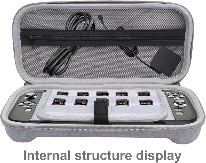 Storage Case for NS Switch 2 for (2025) case Cover,Grey Hard Shell Portable,Handbag with 2 Pack Tempered Films 2 in 1 - Image 2