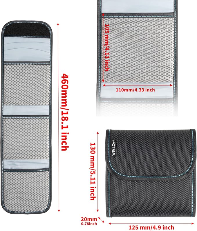 FOTGA 3-Pocket Filter Wallet, Holds Up to 95mm Circular & 100x100mm Square Filters, Waterproof, Durable with Belt Loop - Image 6