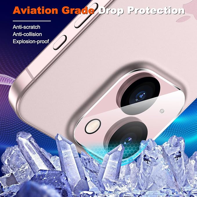 WHPXJY for [3 Pack] Camera Lens Protector for iPhone 15/15 Plus Ultra HD Tempered Glass Camera Protector, Anti Scratch, Strong Adhesion, Easy to Install, Case Friendly Back Camera Screen Cover - Image 3