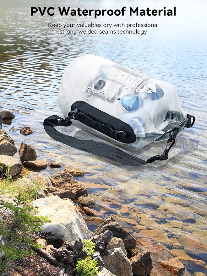 HEETA Dry Bag Waterproof Backpack with Phone Case 5L/10L/20L/30L/40L | Roll Top Lightweight Dry Storage Bag for Women Men, Travel Boating Kayaking Paddle Board Camping Beach Essentials Accessories - Image 3