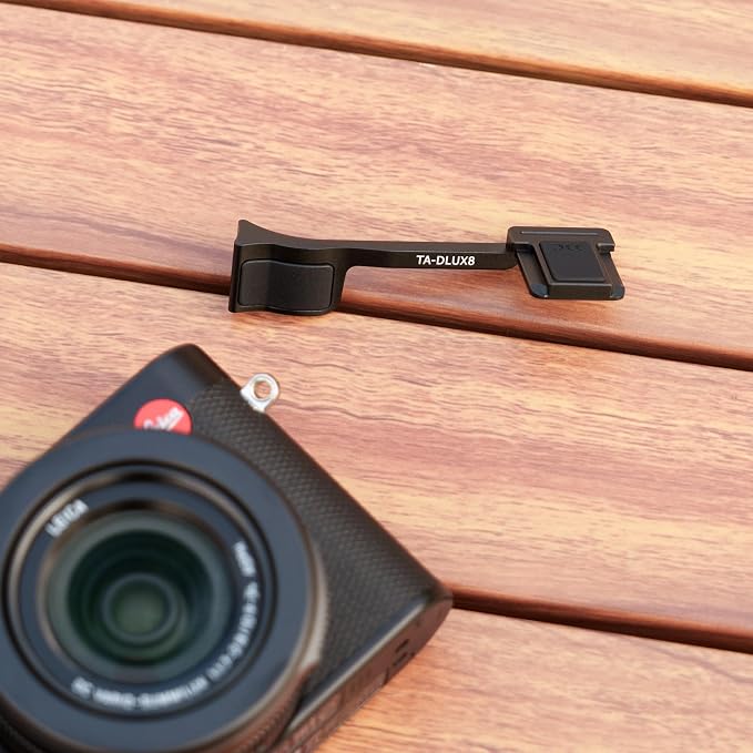 D-LUX8 Thumb Grip with the Bottom of Silicone Hot Shoe Protective Pad-Black | Aluminum Alloy DLUX8 Thumb Grip with Hot Shoe Cover Protector Thumb Rest Support Holder, Not Affect The Use of Camera Buttons - Image 9