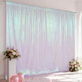 SquarePie 10x10ft Iridescent Sequin Backdrop, High Density Non-Transparent Glitter Curtain for Photography, Birthday, Wedding Party Decorations, Thick Solid Background with 4" Rod Pocket, 1 Panel by SquarePie