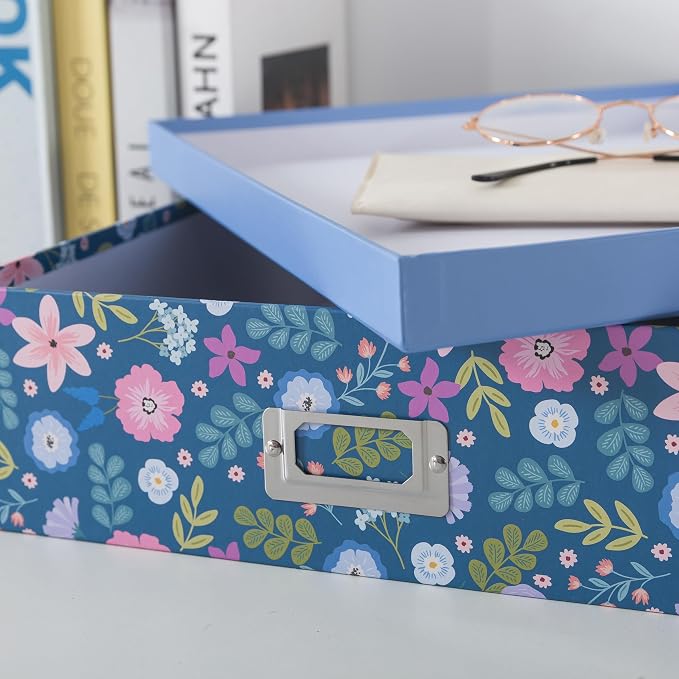 Soul & Lane - Scrapbook Memory Storage Box, 14.8x13x3.7 In, Midnight Bloom | Large Keepsake Organizer with Lid for Photos and Memorabilia, Decorative Scrapbooking Storage for 8.5 x 11 Letter-Size Papers - Image 5