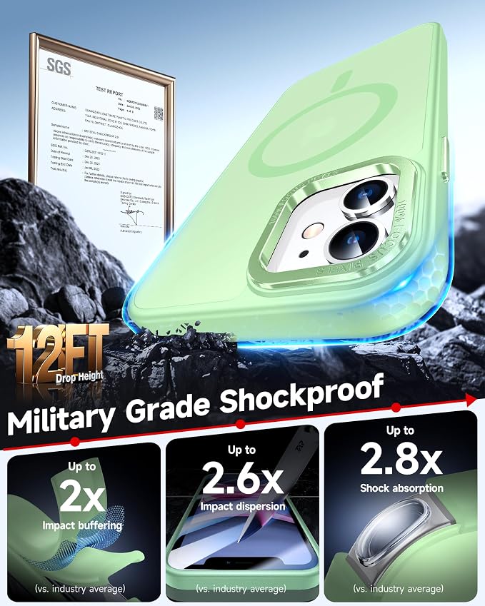 LeYi for iPhone-11 Phone Case Green Compatible with MagSafe Magnetic[ Screen Protector X2 + Camera Cover X2] Funda para ipone 11case Military Grade Protective Cases i Phone 11 iphone11, Mint Green - Image 4