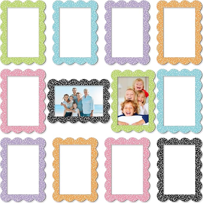 Capoda 12 Pcs 4x6 Magnetic Picture Frames Back to School Picture Frame for Refrigerator Locker Accessories Magnetic Photo Holders Fridge Photo Magnets for Home School Office Decorations(Composition) by Capoda