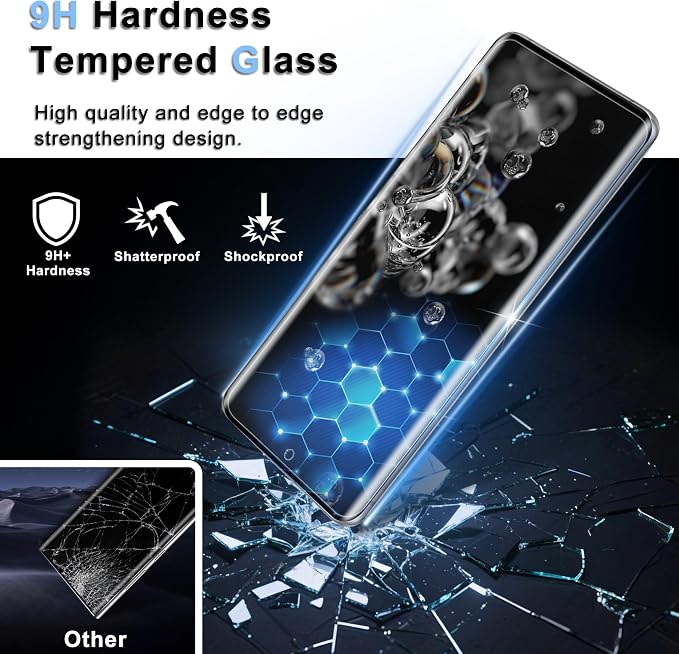 3 Pack for Samsung Galaxy S20 Ultra Screen Protector, 9H Tempered Glass Full Coverage, Case Friendly, HD Clear, Anti-Scratch, Fingerprint Compatible, Bubble-Free for S20 Ultra 5G 6.9” - Image 7