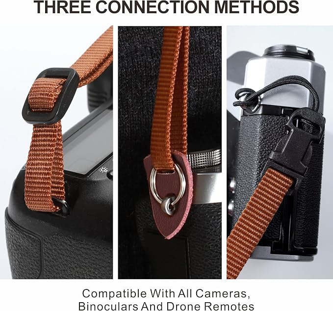 Padwa Lifestyle Camera Strap - 2" Full Grain Leather Ends Camera Straps for Photographers, Unique Vintage Cashmere and Soft Suede Fabric Padded Strap Quick Release fits All Cameras(Dark Green Check) - Image 7