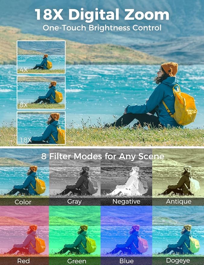 5K 64MP Autofocus Digital Camera, 360° Ring Light with 32GB SD Card | Dual front & rear cameras with 5 instant filters | One‑click skin smoothing | Pocket‑sized | 64MP stills capability - Image 4