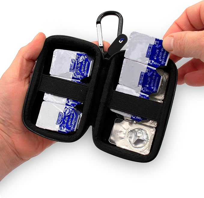 CASEMATIX Travel Case for Contact Lenses Fits 12 Daily Disposable Contacts in a Compact Dual-sided Storage Case with Clip On Carabiner - Includes Daily Contact Lens Case Only - Image 7