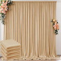 20 ft x 10 ft Wrinkle Free Champagne Backdrop Curtain for Parties, 4 Panels 10ft Polyester Champagne Photo Backdrop Drapes for Graduation Birthday Wedding Party Stage Curtains by Outpain