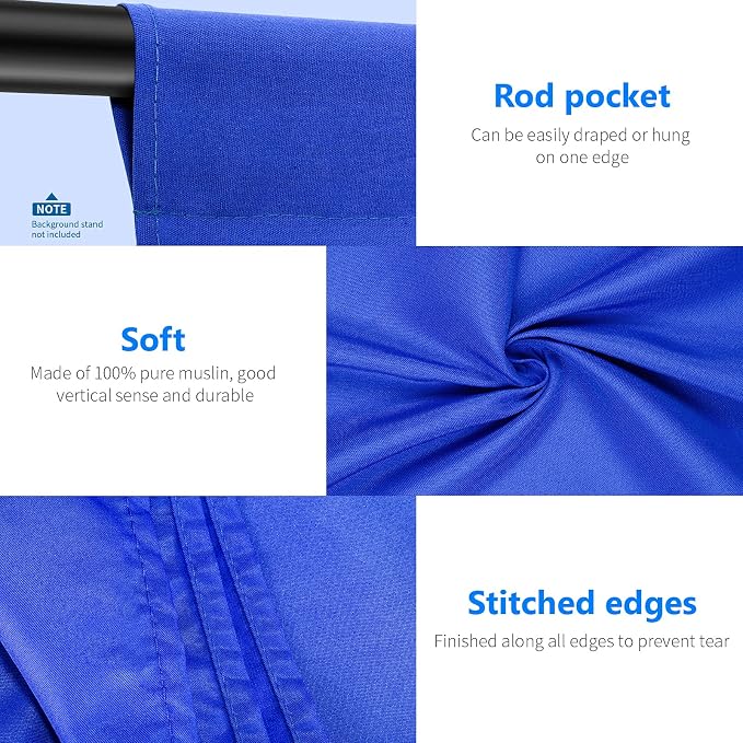NEEWER 10 x 12FT / 3 x 3.6M PRO Photo Studio premium polyester Collapsible Backdrop Background for Photography, Video and Television (Backdrop Only) - Blue - Image 6