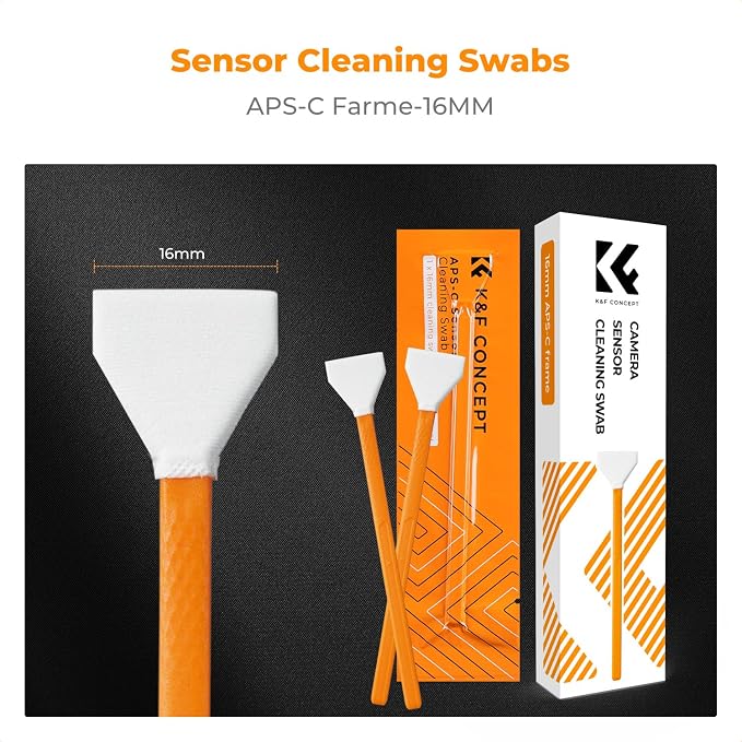 K&F CONCEPT APS-C Frame Sensors Cleaning Swabs X6,for CCD and CMOS | Vacuume Packaging, Soft and Flexible, Smooth and Lint-Free,Precision Cleaning,Portable,for Nikon Sony Canon Camera Clean,MA02 - Image 2