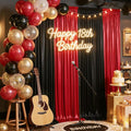 20ft x 10ft Red Black Sequin Backdrop Curtain for Parties, Wrinkle Free Glitter Photo Backdrop Drapes 4 Panels 5x10ft Back Drop Cloth for Wedding Photography Background by Outpain