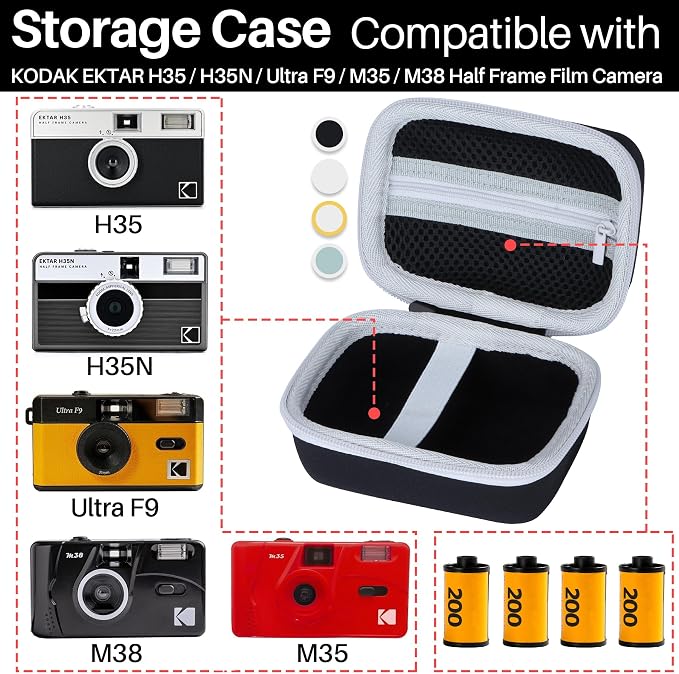 Lebakort Storage Case Compatible with KODAK EKTAR H35 / H35N / Ultra F9 / M35 / M38 Half Frame Film Camera (Sand Case) - Image 3